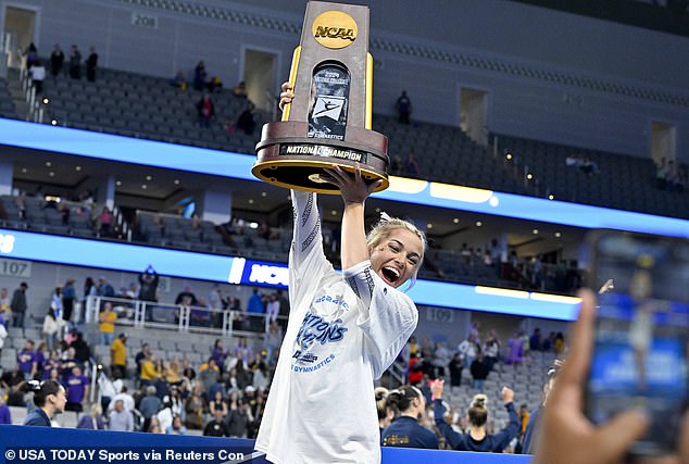 Данн и ее товарищи по гимнастике выиграли первый чемпионат NCAA по программе в субботу.